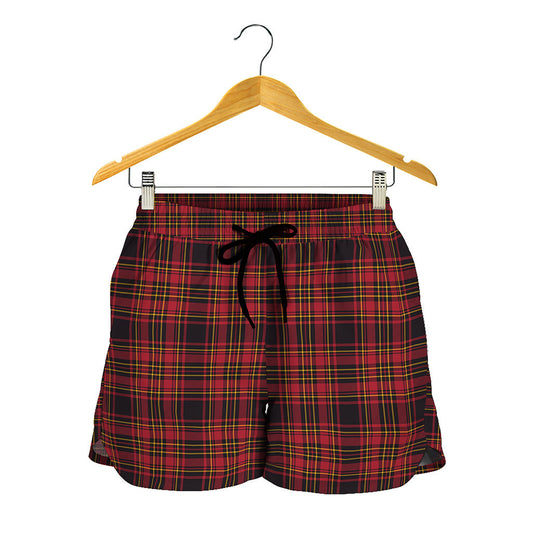 Red And Yellow Tartan Pattern Print Women's Shorts