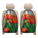 Red And Yellow Tulip Print Car Seat Organizers