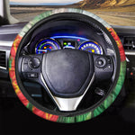 Red And Yellow Tulip Print Car Steering Wheel Cover