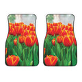 Red And Yellow Tulip Print Front Car Floor Mats