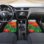 Red And Yellow Tulip Print Front Car Floor Mats