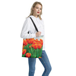 Red And Yellow Tulip Print Tote Bag