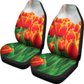 Red And Yellow Tulip Print Universal Fit Car Seat Covers