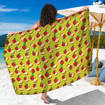 Red Apple Fruit Pattern Print Beach Sarong Wrap