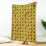 Red Apple Fruit Pattern Print Blanket