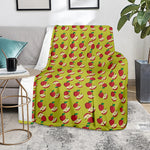Red Apple Fruit Pattern Print Blanket