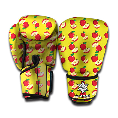 Red Apple Fruit Pattern Print Boxing Gloves