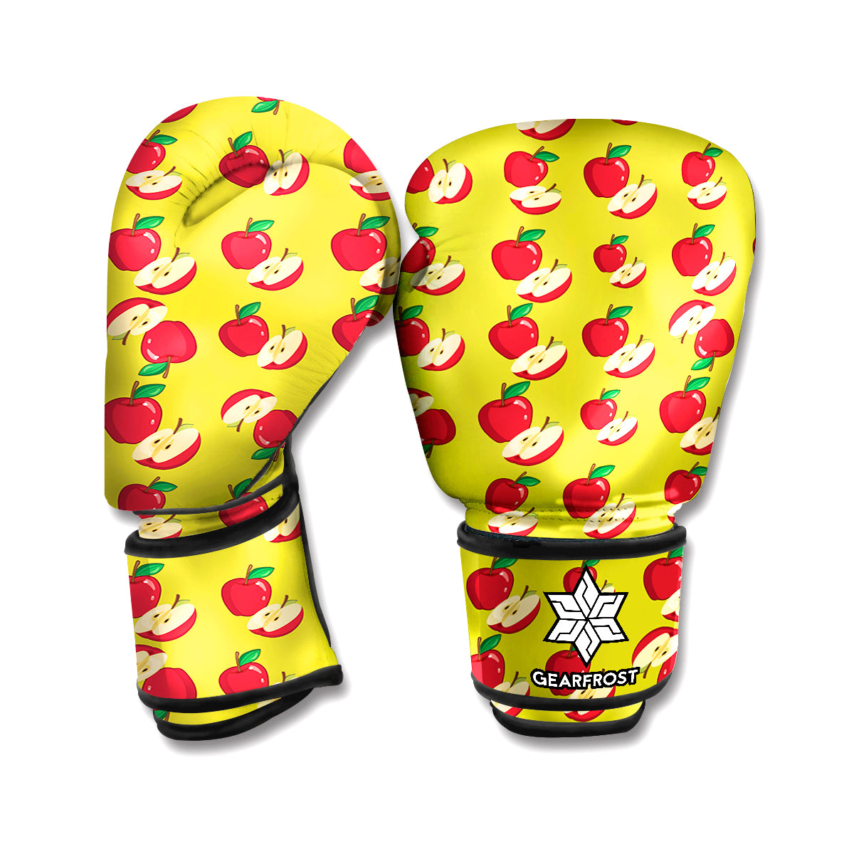 Red Apple Fruit Pattern Print Boxing Gloves