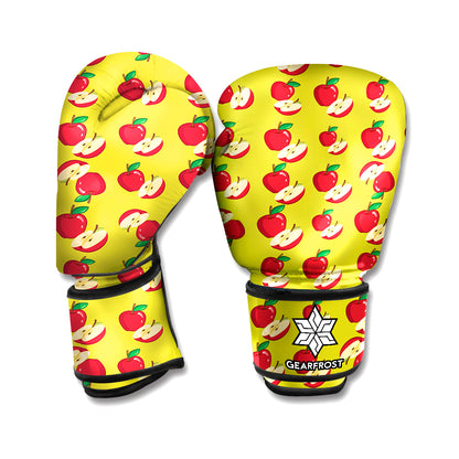 Red Apple Fruit Pattern Print Boxing Gloves