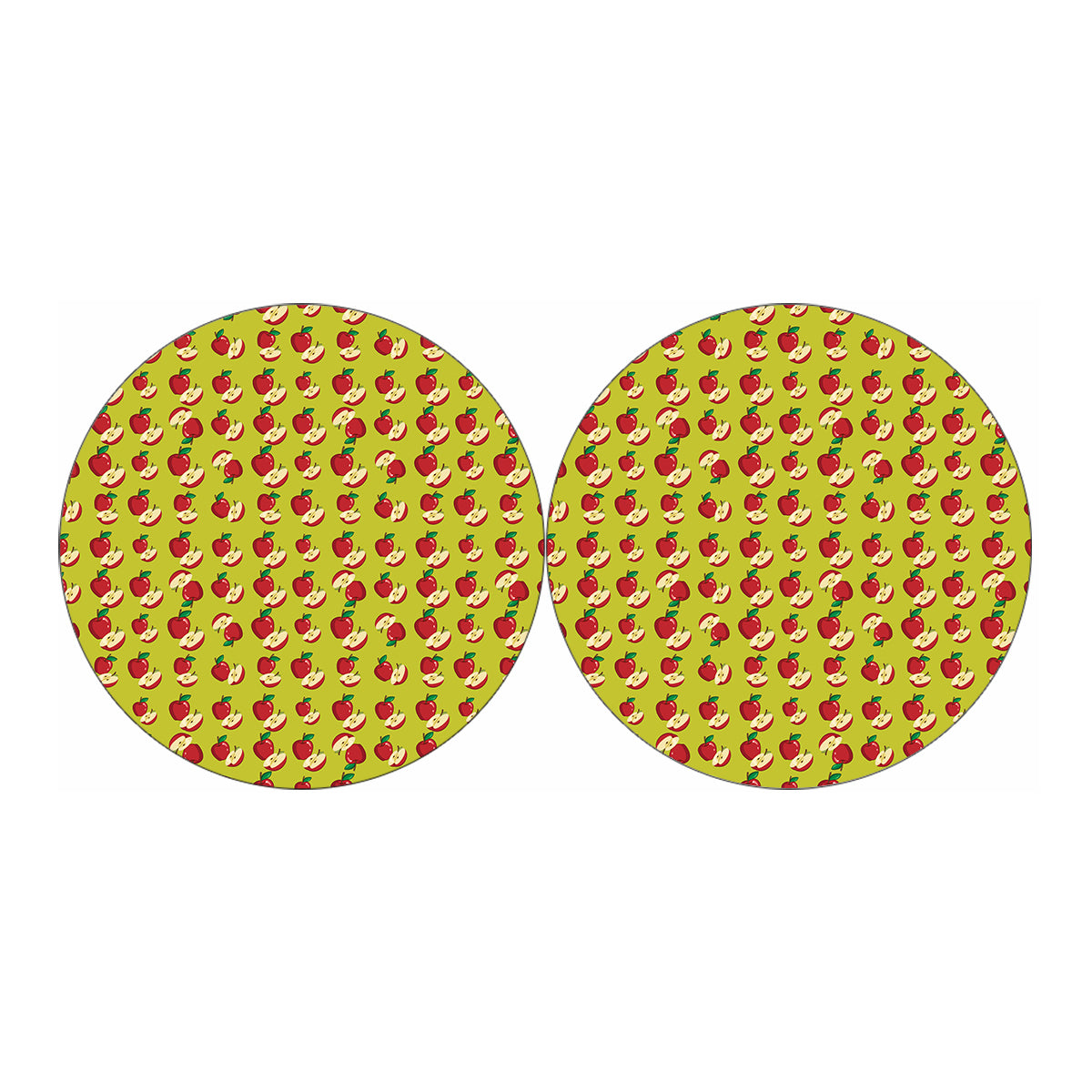 Red Apple Fruit Pattern Print Car Coasters