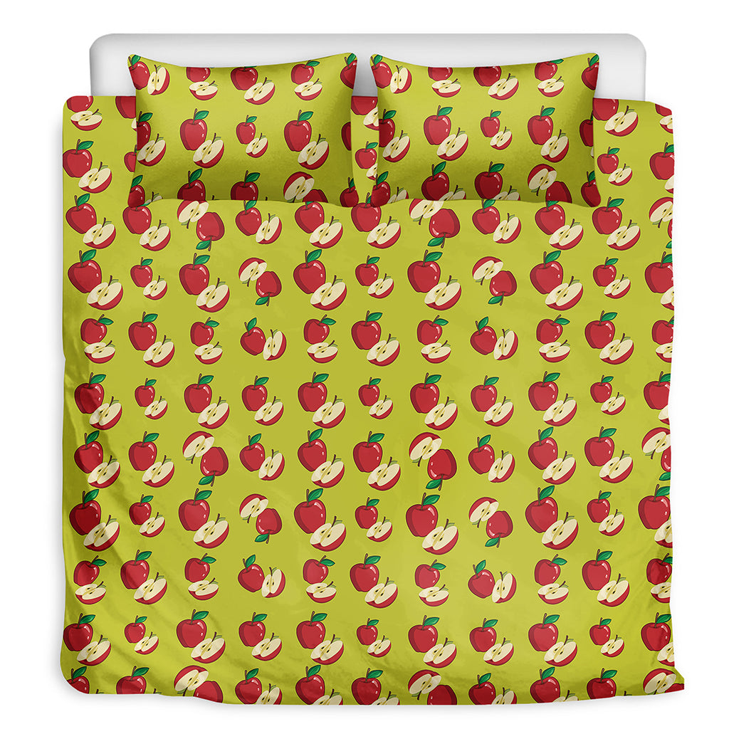 Red Apple Fruit Pattern Print Duvet Cover Bedding Set