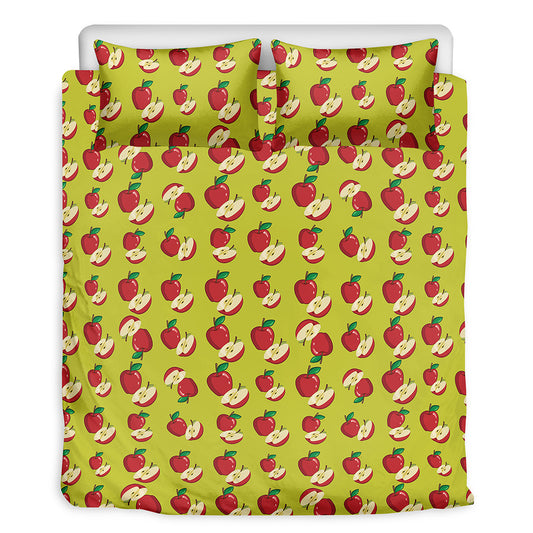Red Apple Fruit Pattern Print Duvet Cover Bedding Set