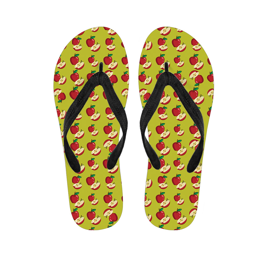 Red Apple Fruit Pattern Print Flip Flops