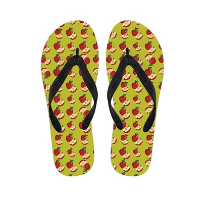 Red Apple Fruit Pattern Print Flip Flops