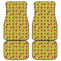 Red Apple Fruit Pattern Print Front and Back Car Floor Mats