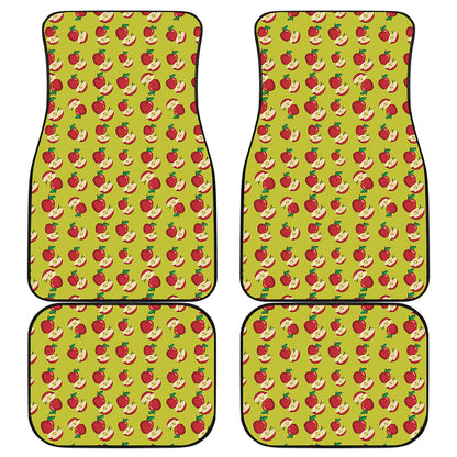 Red Apple Fruit Pattern Print Front and Back Car Floor Mats