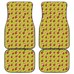 Red Apple Fruit Pattern Print Front and Back Car Floor Mats