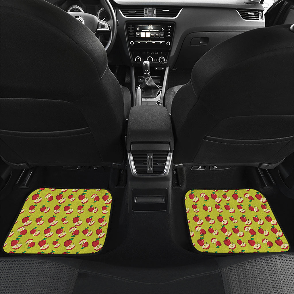 Red Apple Fruit Pattern Print Front and Back Car Floor Mats