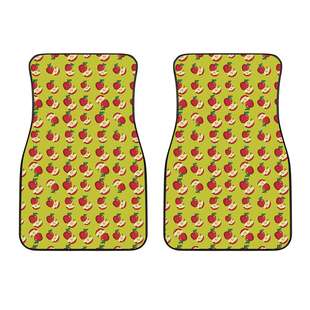 Red Apple Fruit Pattern Print Front Car Floor Mats