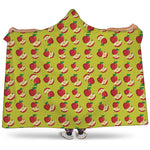 Red Apple Fruit Pattern Print Hooded Blanket