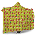 Red Apple Fruit Pattern Print Hooded Blanket