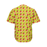 Red Apple Fruit Pattern Print Men's Baseball Jersey
