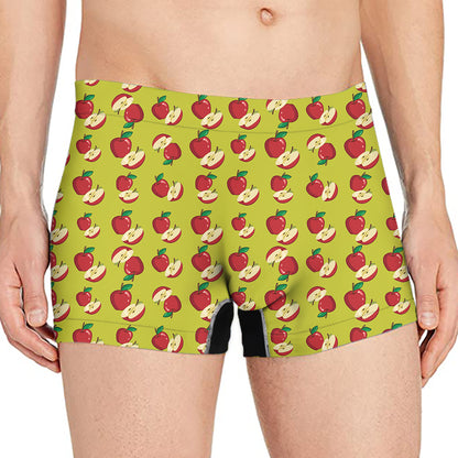 Red Apple Fruit Pattern Print Men's Boxer Briefs