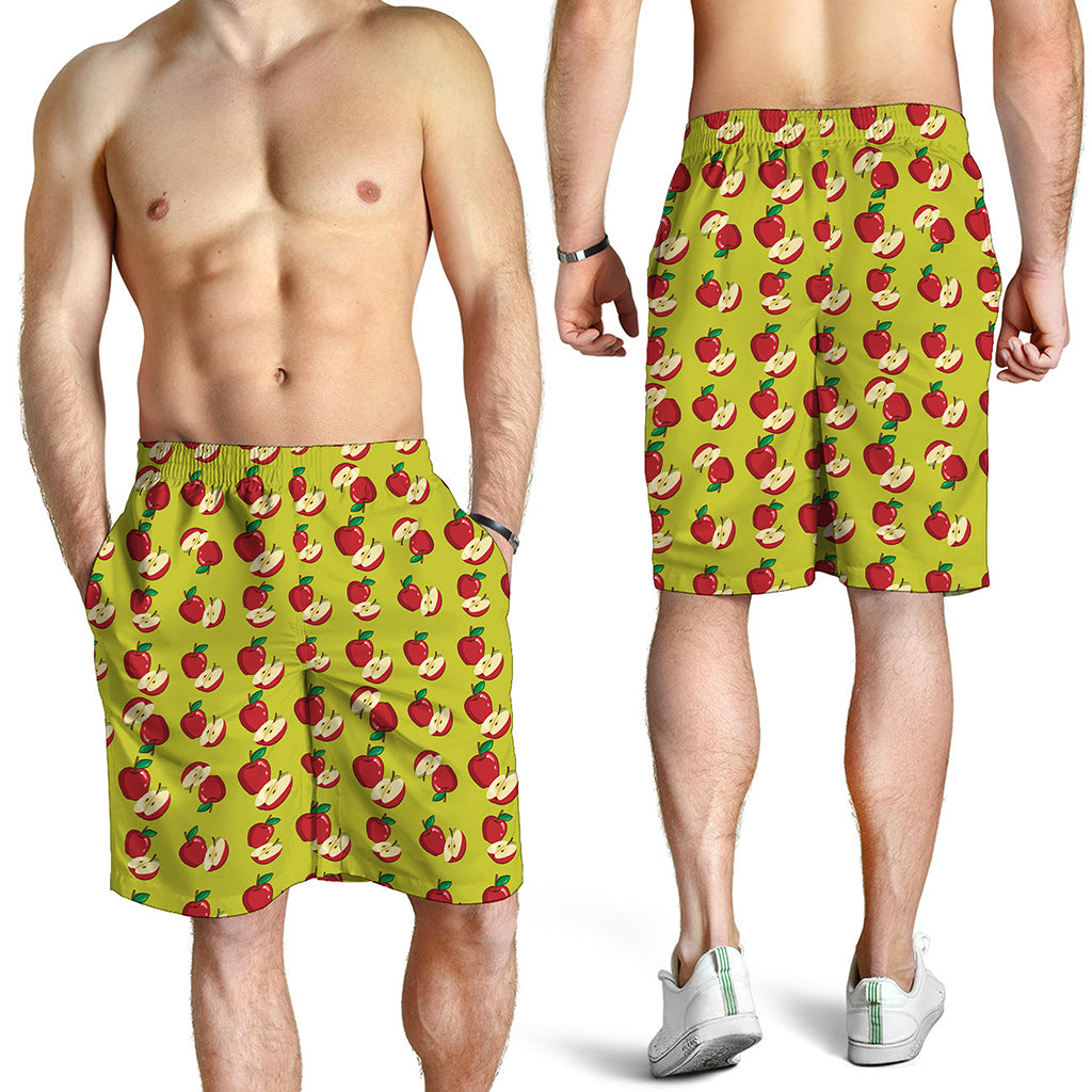 Red Apple Fruit Pattern Print Men's Shorts