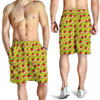 Red Apple Fruit Pattern Print Men's Shorts