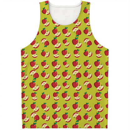 Red Apple Fruit Pattern Print Men's Tank Top