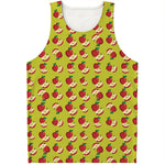 Red Apple Fruit Pattern Print Men's Tank Top
