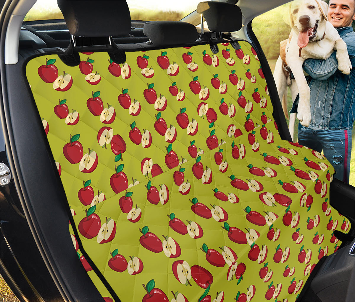 Red Apple Fruit Pattern Print Pet Car Back Seat Cover