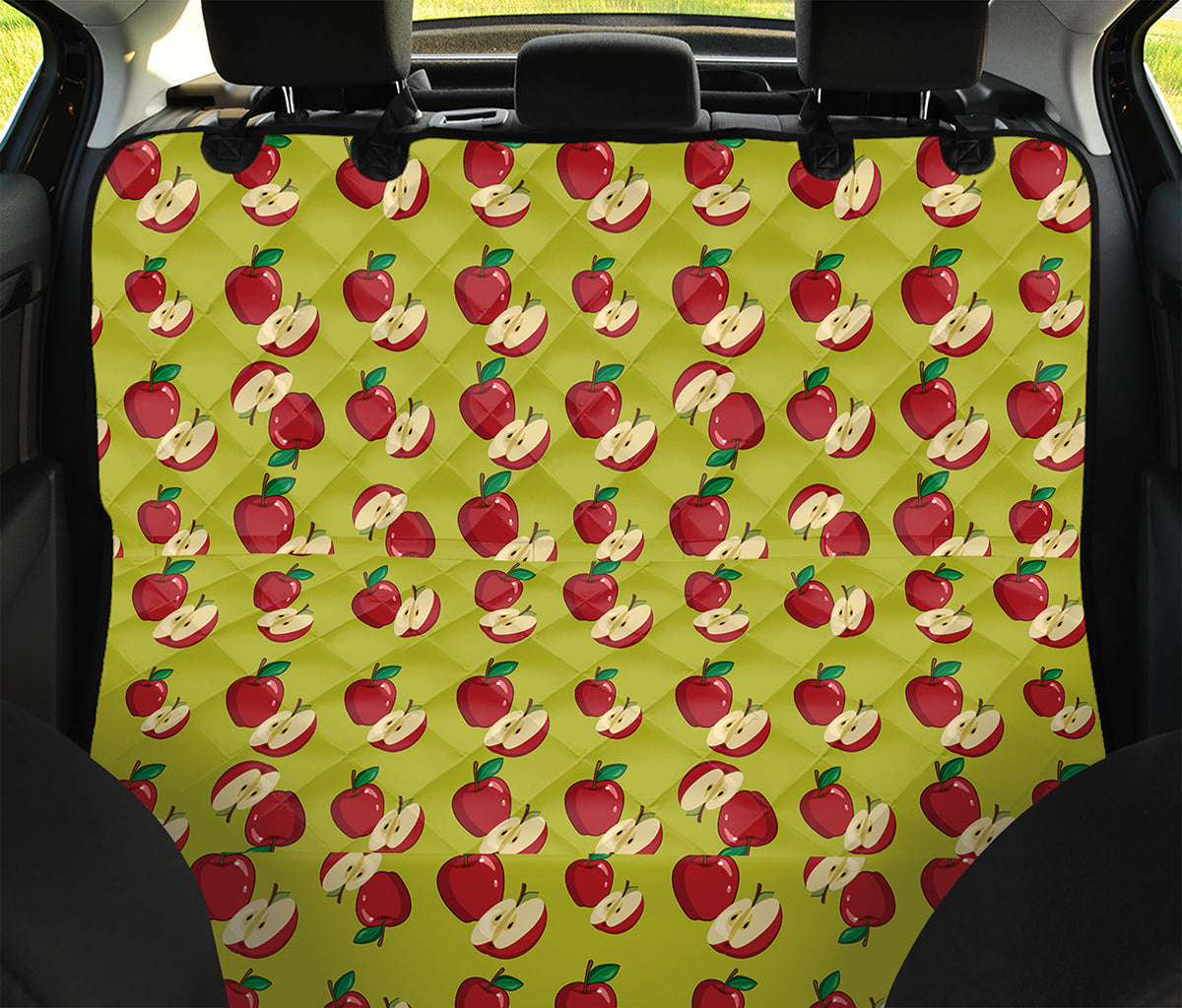 Red Apple Fruit Pattern Print Pet Car Back Seat Cover