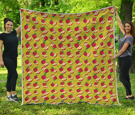 Red Apple Fruit Pattern Print Quilt