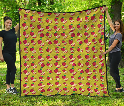Red Apple Fruit Pattern Print Quilt