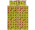 Red Apple Fruit Pattern Print Quilt Bed Set