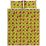 Red Apple Fruit Pattern Print Quilt Bed Set