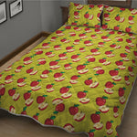 Red Apple Fruit Pattern Print Quilt Bed Set