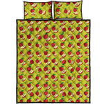 Red Apple Fruit Pattern Print Quilt Bed Set