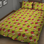 Red Apple Fruit Pattern Print Quilt Bed Set