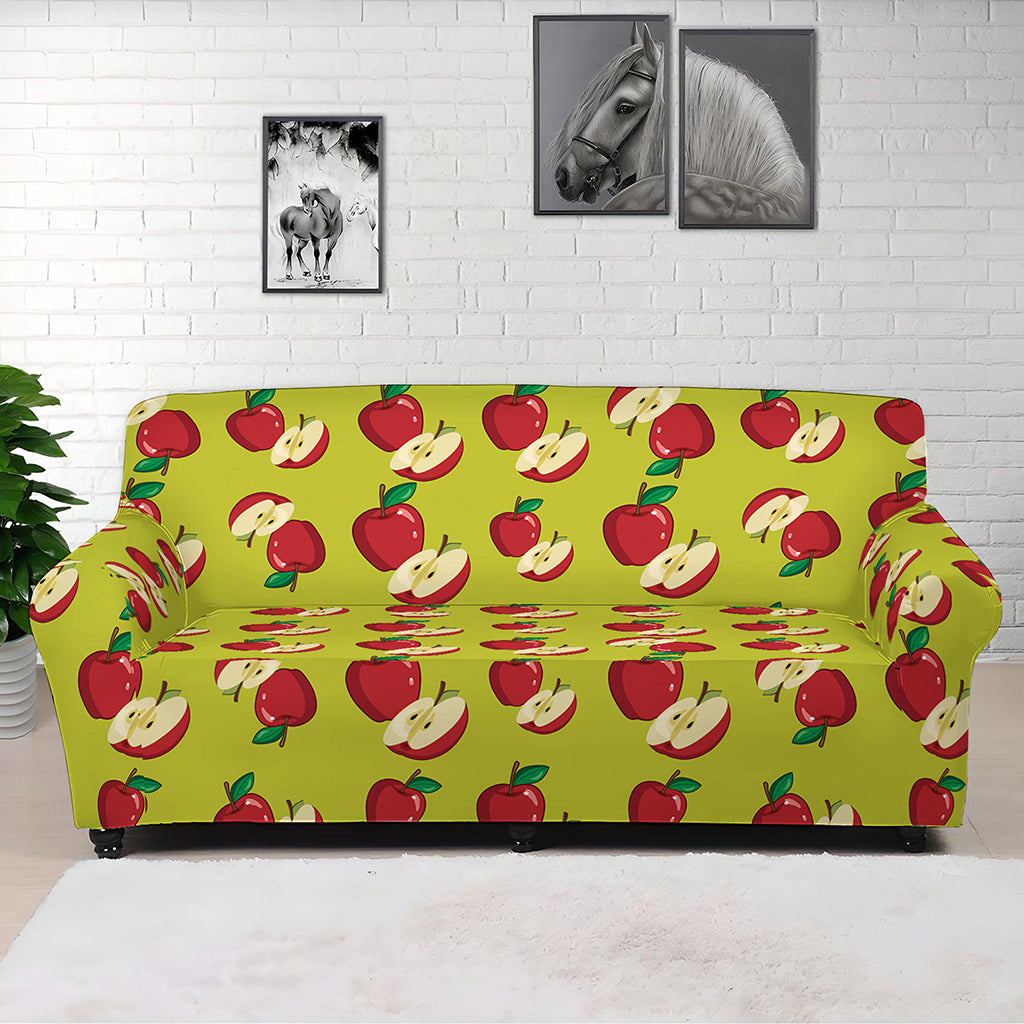 Red Apple Fruit Pattern Print Sofa Cover