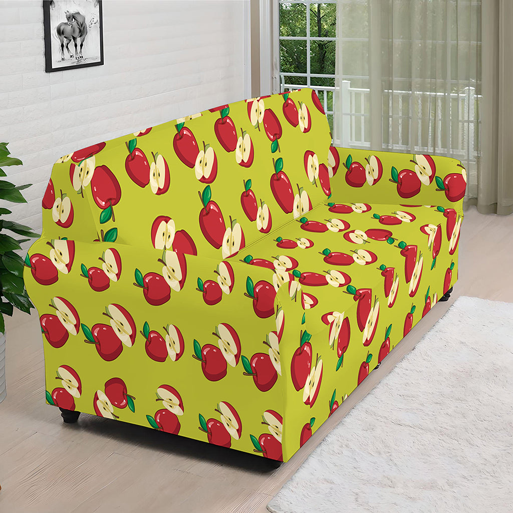 Red Apple Fruit Pattern Print Sofa Cover