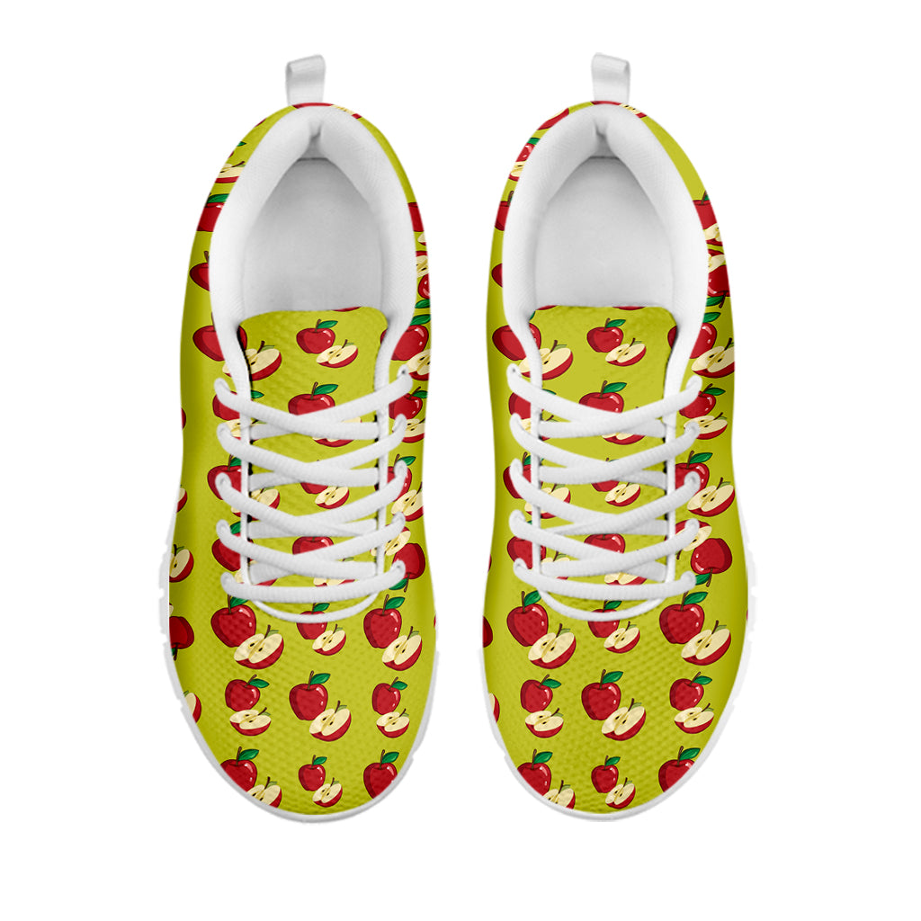 Red Apple Fruit Pattern Print White Sneakers