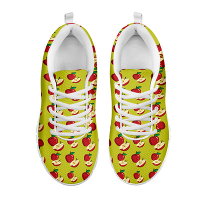 Red Apple Fruit Pattern Print White Sneakers
