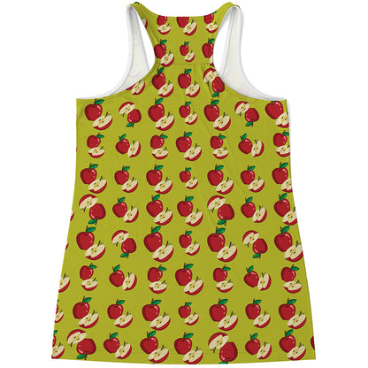 Red Apple Fruit Pattern Print Women's Racerback Tank Top