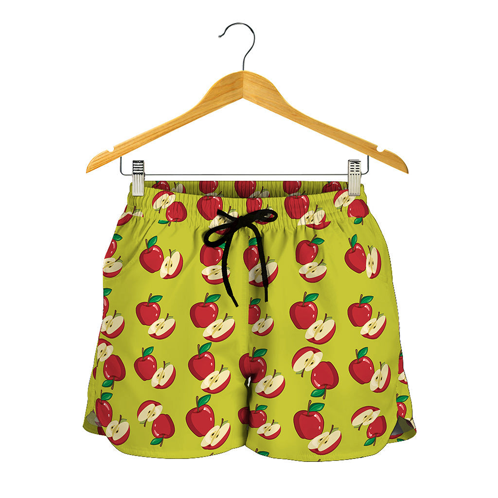 Red Apple Fruit Pattern Print Women's Shorts