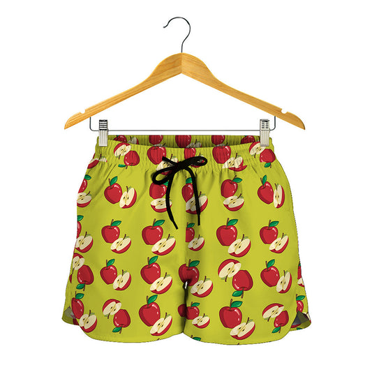 Red Apple Fruit Pattern Print Women's Shorts