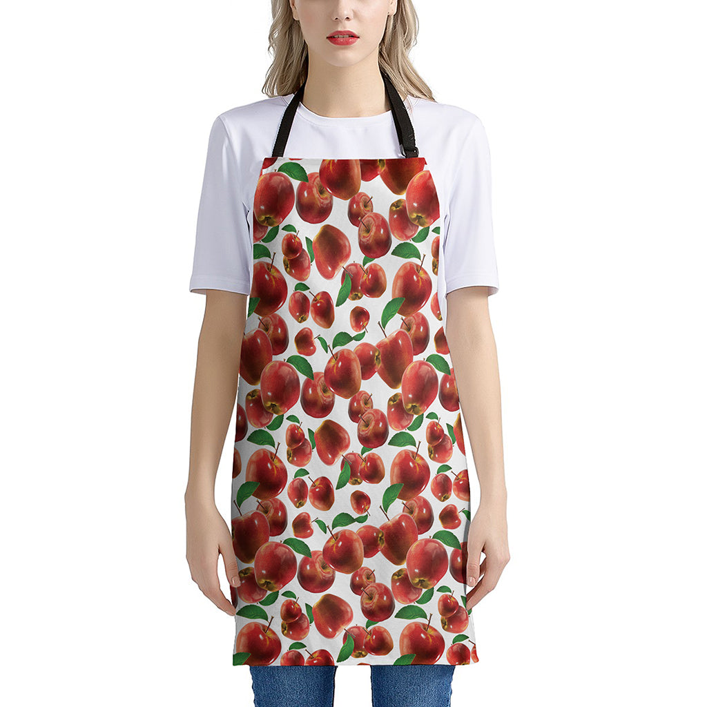 Red Apple Pattern Print Apron