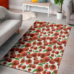 Red Apple Pattern Print Area Rug