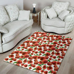 Red Apple Pattern Print Area Rug